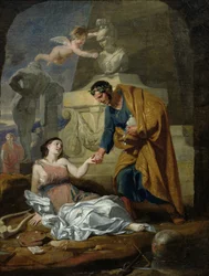 Allegorie der Künste und der Patronage oder, Kaiser Augustus (63-14 v. Chr.) unterstützt die Künste, 1660-69